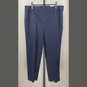 NEW Talbots Pants Womens 8 blue chatham straight crop preppy classic